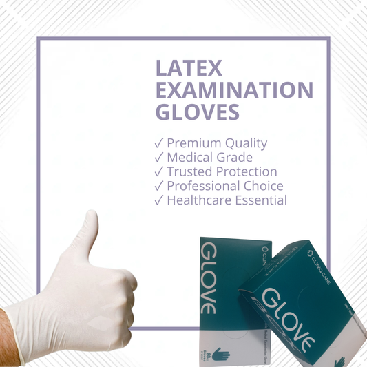 Disposable Latex Examination Gloves - Powdered - Non Sterile  | Medical Grade