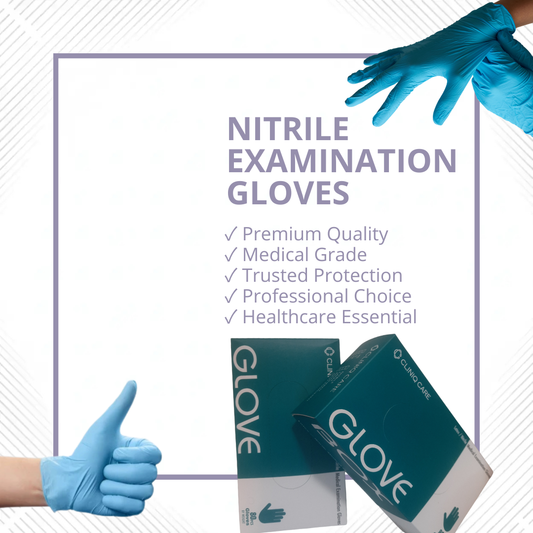Blue Disposable Nitrile Examination Gloves | Powder Free Medical Grade | CLINIQ CARE