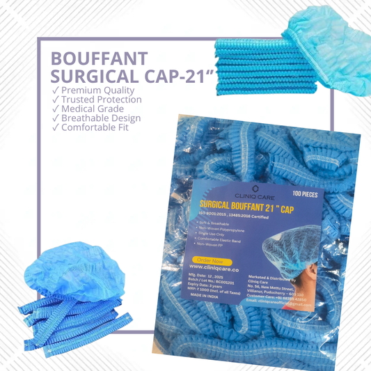 Disposable Bouffant Surgical Cap – Non-Woven Hair Cover | CLINIQ CARE