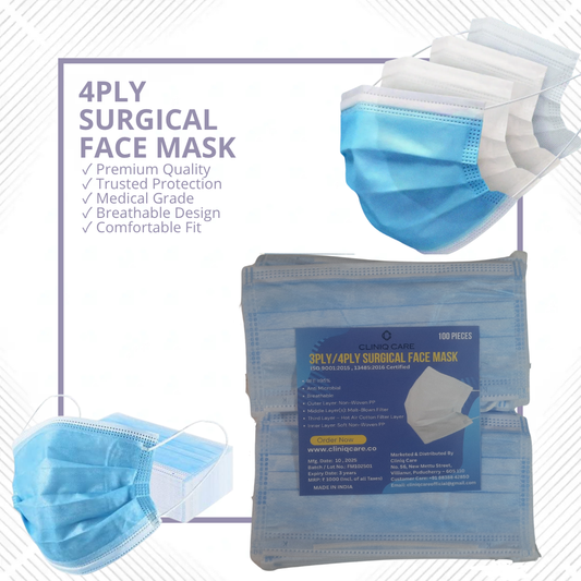 4 Ply Disposable Face Mask with Melt-Blown Filter | CLINIQ CARE